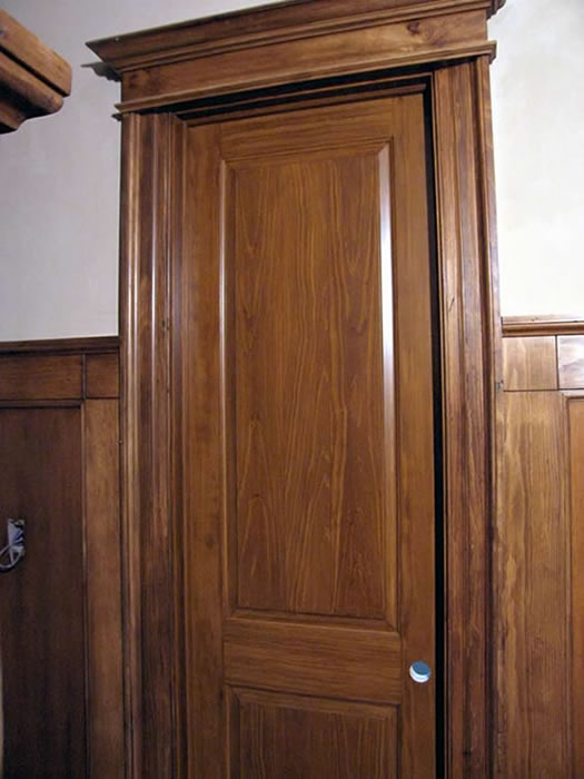 woodgrained door to match existing wood hallway